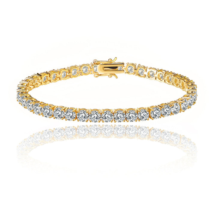 Gold Tennis Bracelet for Women with 1/8 CT White Diamond Cubic