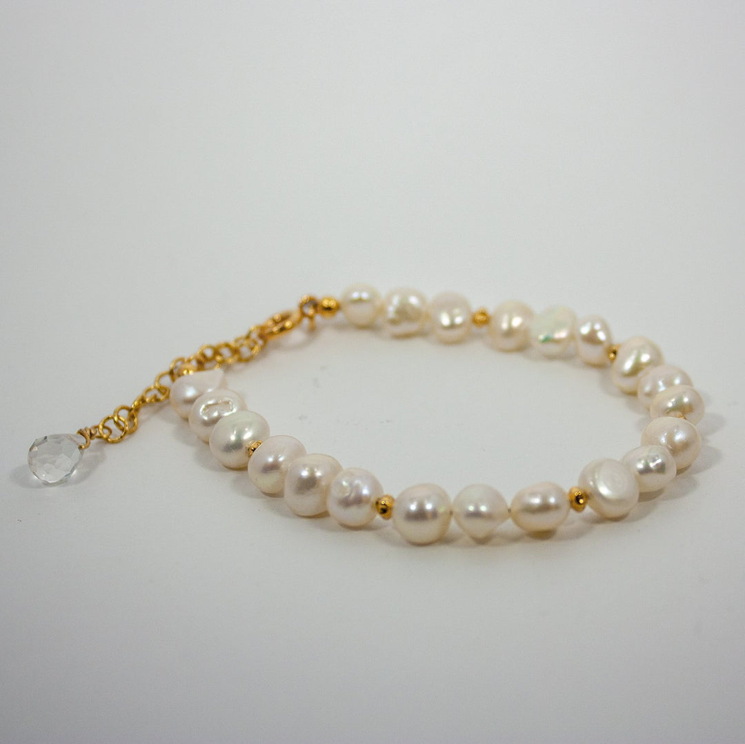 Freshwater Pearl Gold Chain Bracelet